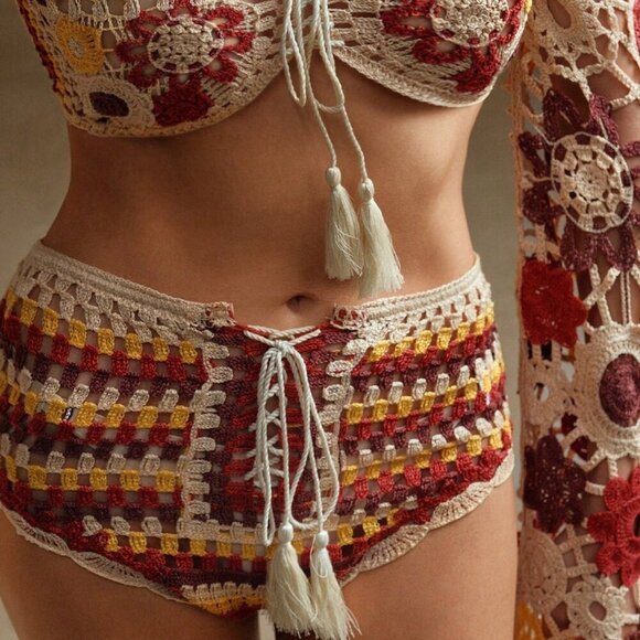 Apricot Women's Sexy Hollow Crochet Bikini Cover-Up - Picture 8 of 8